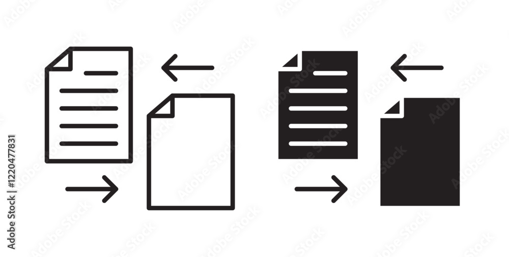 Poster file transfer icons pack for ui designs