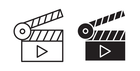 Film clapperboard icons pack for ui designs