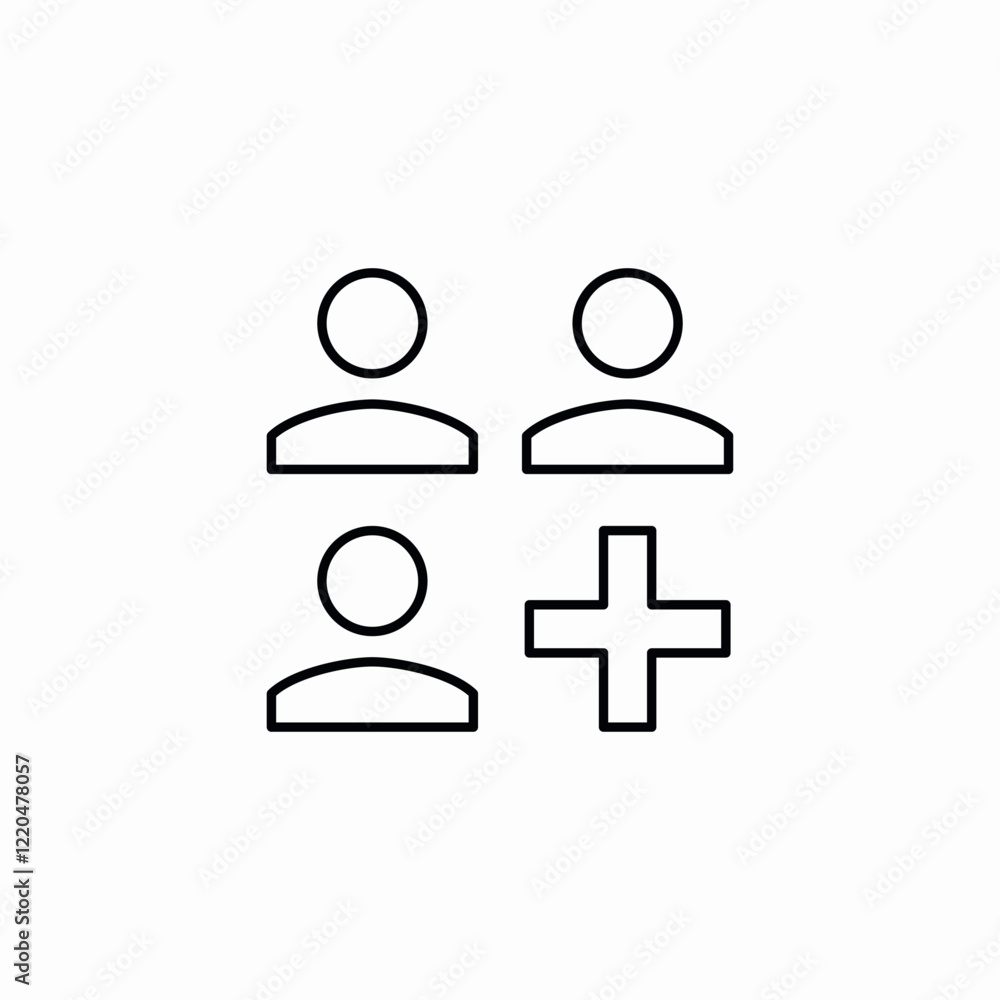 Poster add user group icon vector sign