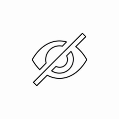 Hidden eye privacy icon vector sign