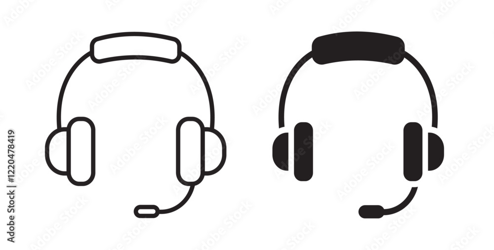 Poster headset icons pack for ui designs