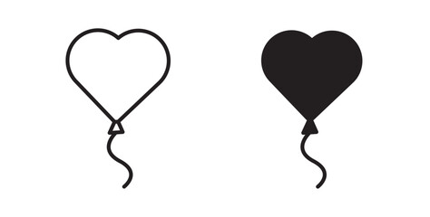 Heart balloon icons pack for ui designs