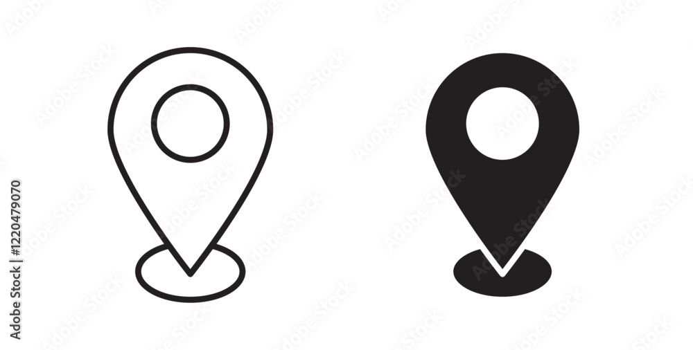 Poster map marker icons pack for ui designs