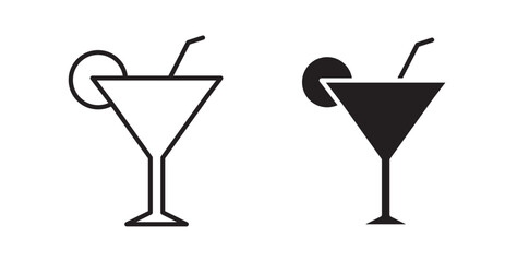 Martini glass icons pack for ui designs