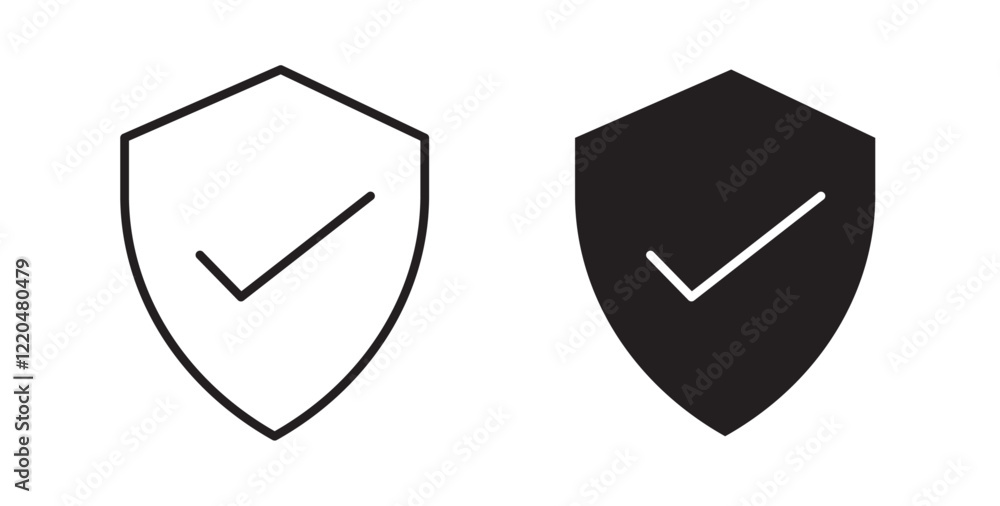 Aufkleber shield check mark icons pack for ui designs