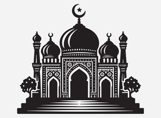 High Quality Islamic Tomb Silhouette Vector for Design Projects 