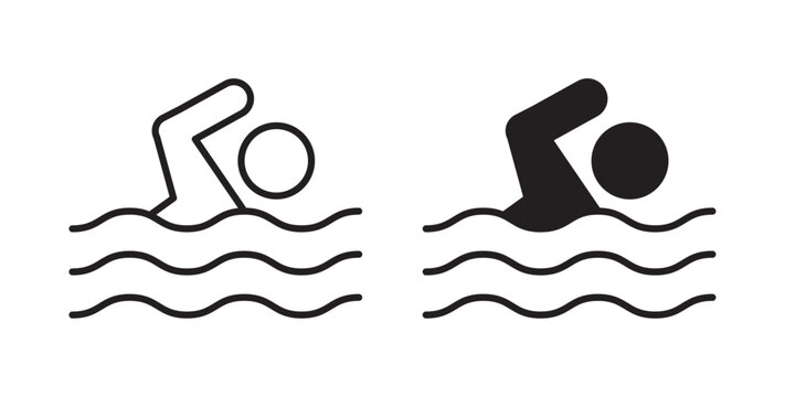 Swimming icons pack for ui designs