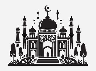 High Quality Islamic Tomb Silhouette Vector for Design Projects 