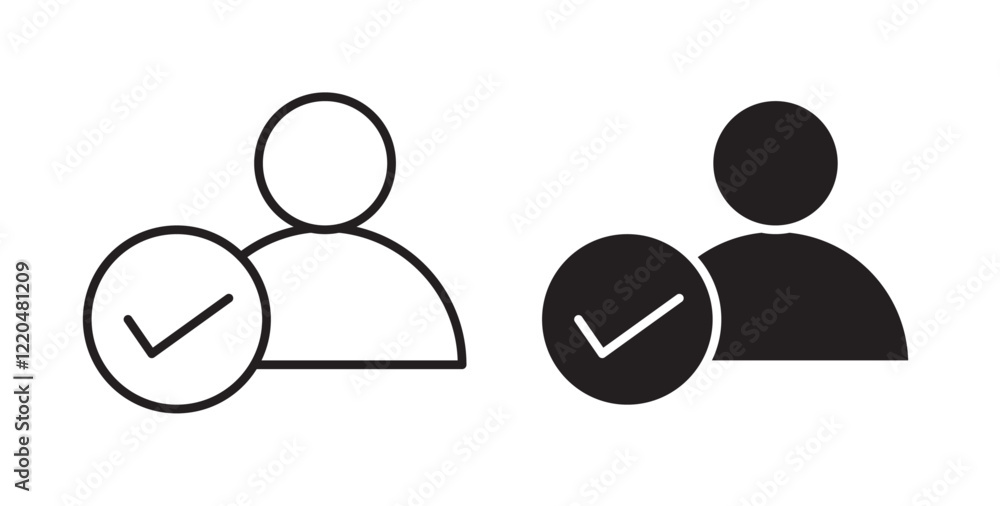Poster user check icons pack for ui designs