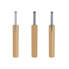 Cricket Bat Clip Art Illustration Design With White Background, Equipment Cricket Bat With Unique Design. Bat Illustration Realistic Color Sports Bundle.