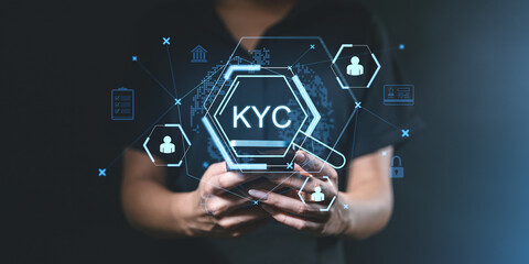 KYC digital illustration showing identity verification concept o