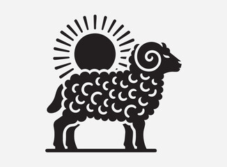 Cute Black Lamb Silhouette Vector for Design, Clipart, and Illustration