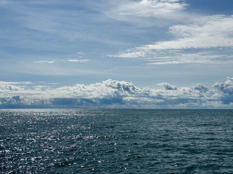 Beautiful sea and amazing sky clouds 