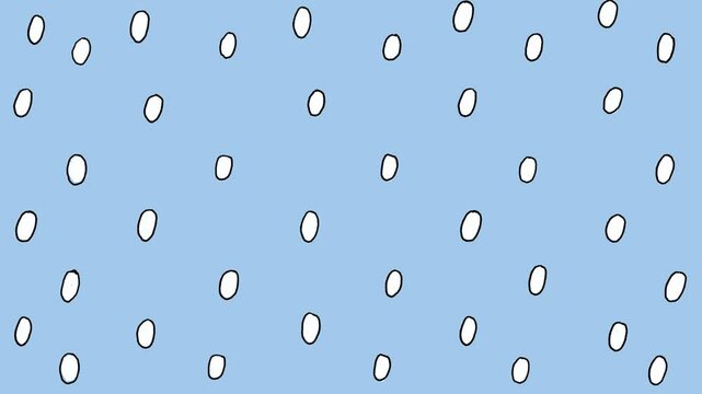 [4K] 2 videos of cute dotted looping animation on a blue and pink background. An adorable hand drawn doodle background with unshape dotted.