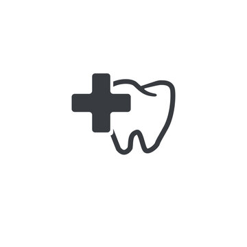 tooth and plus sign icon clip art preview