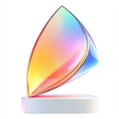 3D icon cartoon corporate award trophy with a sleek modern design isolated on a white background --