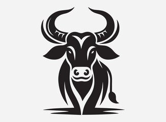 Oxen Black Silhouette Vector for Farm Design, Clipart, and Illustration