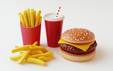 3D icon food isolated on a white background