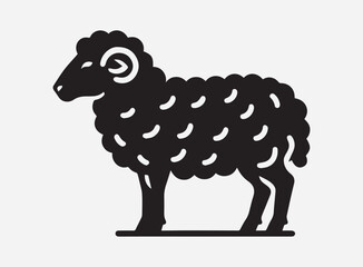 Black Sheep Silhouette Vector for Farm Design, Clipart, and Illustratio