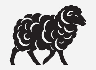 Black Sheep Silhouette Vector for Farm Design, Clipart, and Illustratio