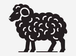 Black Sheep Silhouette Vector for Farm Design, Clipart, and Illustratio