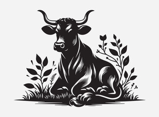 Black Sheep Silhouette Vector for Farm Design, Clipart, and Illustratio