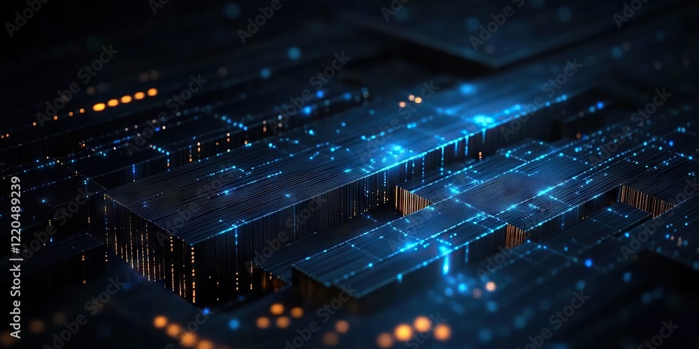 Fototapete digital background perfect for tech processes, neural networks, artificial intelligence, data transf