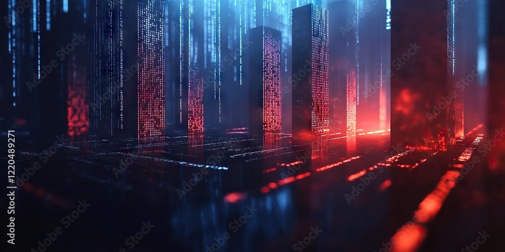 Poster digital background perfect for tech processes, neural networks, artificial intelligence, data transf