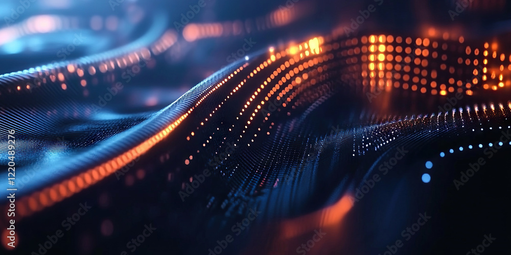 Poster digital background perfect for tech processes, neural networks, artificial intelligence, data transf