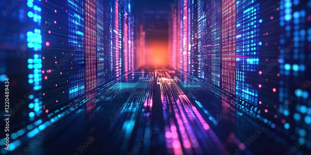 Poster digital background perfect for tech processes, neural networks, artificial intelligence, data transf