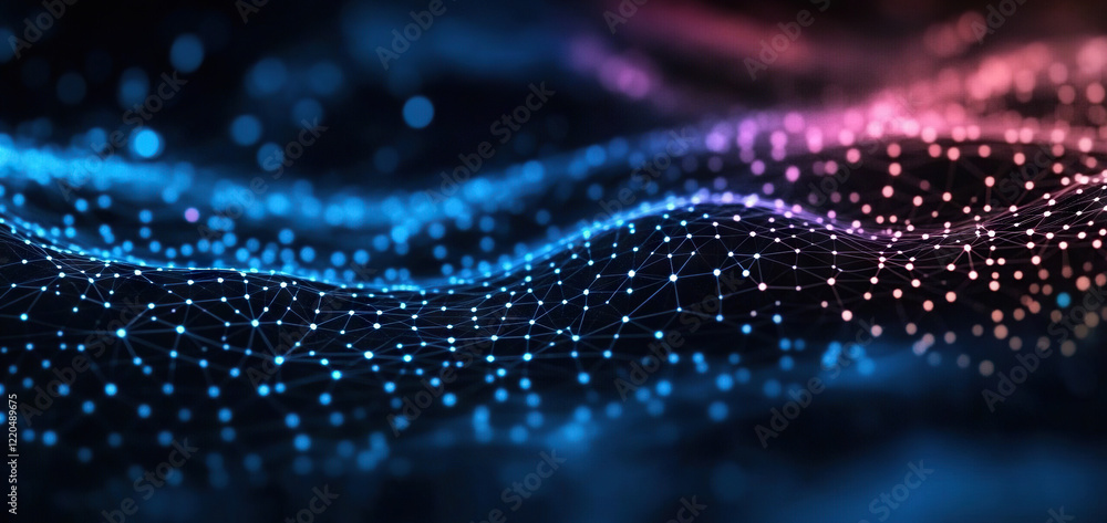 Poster digital background perfect for tech processes, neural networks, artificial intelligence, data transf