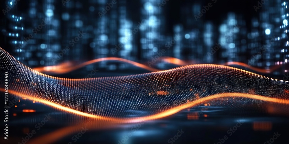 Poster digital background perfect for tech processes, neural networks, artificial intelligence, data transf