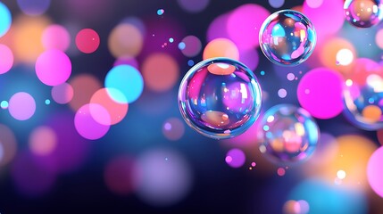 Vibrant Colorful Bubbles Abstract Background