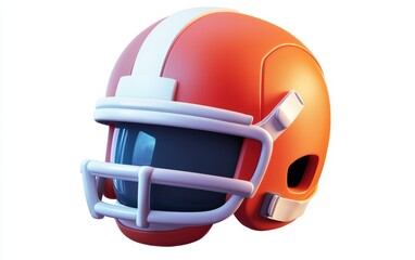 Fototapeta premium 3D icon cartoon football helmet isolated on a white background