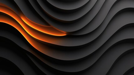 Abstract orange glow in dark wave pattern background