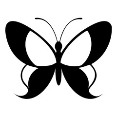High-Quality Minimalist Butterfly Silhouette Perfect Black Vector on Transparent Background