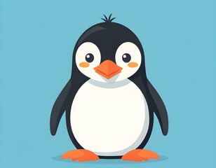 Naklejka premium Hyper Realistic Close Up of Penguin. Flat illustration Vector