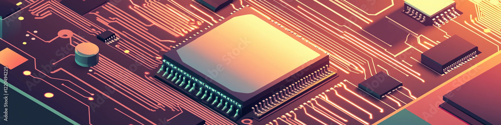 Poster circuit board with intricate design and vibrant colors