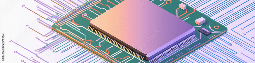 Aufkleber Modern microchip design with intricate circuit patterns