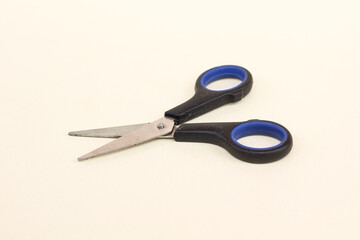 Close up of scissors isolated on white background.