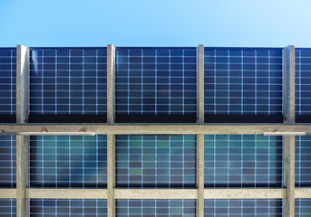Fototapeta premium PV Solar canopy. Building-integrated photovoltaics or BIPV