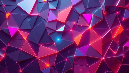 Obraz premium Abstract Neon Triangular Geometric Pattern Design
