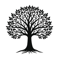 Fototapeta premium tree silhouette vector on white background