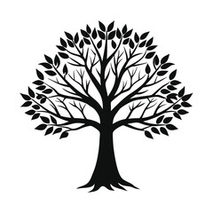 Obraz premium tree silhouette vector on white background