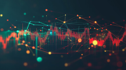 Abstract dark blue background with Colorful charts and graphs with statistics to innovative analyze business potential and forecast future development of companies growth.
