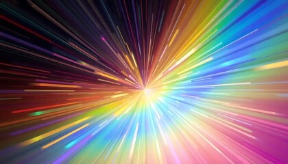 Obraz premium Abstract Rainbow Light Burst Radiating Energy