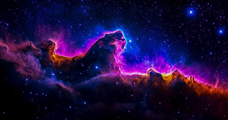 Obraz premium Stunning Nebula with Stars and Galaxies in the Background