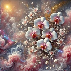 abstract floral background with flowers