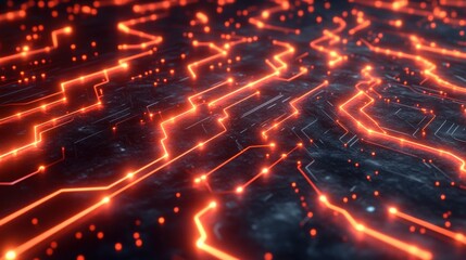 Obraz premium Futuristic Circuitry with Glowing Lines