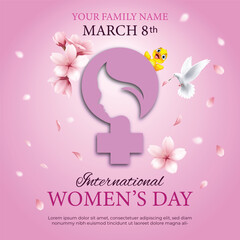 Free vector international womens day illustration with profile of woman